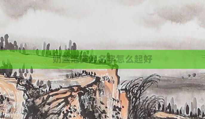 奶盖泡芙起名字怎么起好