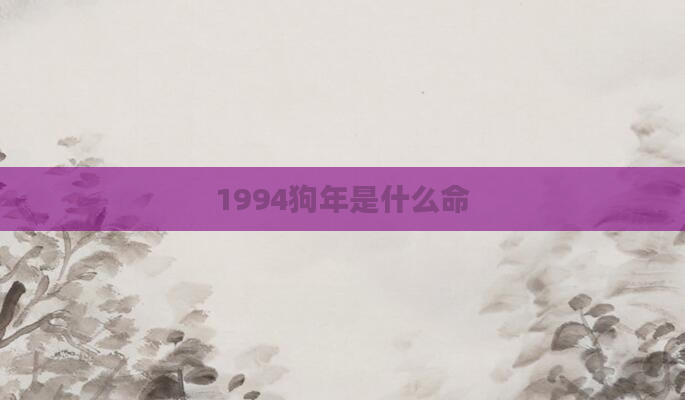 1994狗年是什么命