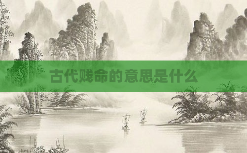 古代贱命的意思是什么