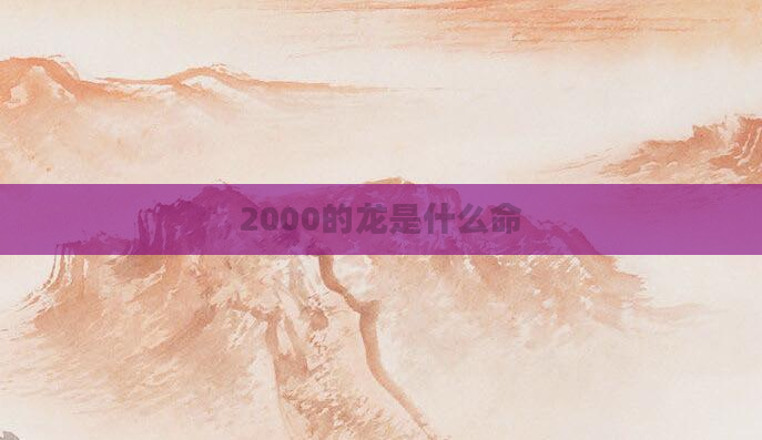2000的龙是什么命
