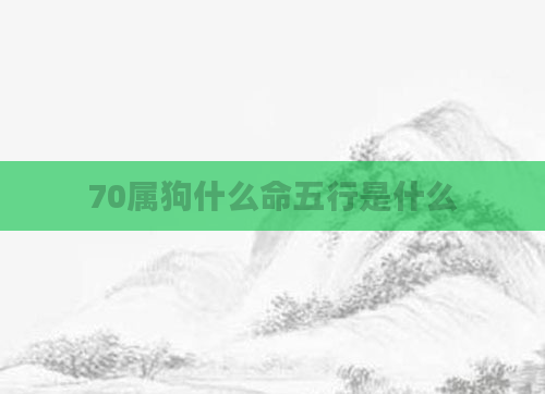 70属狗什么命五行是什么