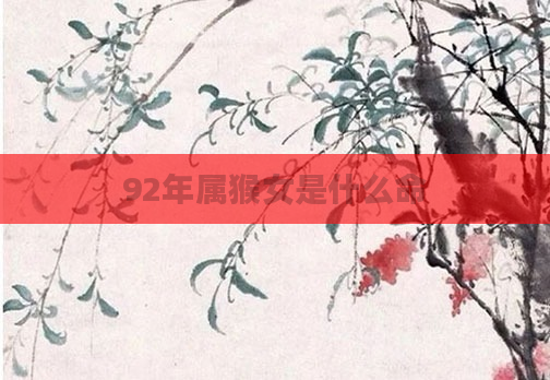 92年属猴女是什么命
