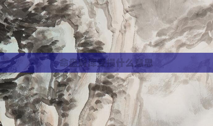 命盘财库受损什么意思
