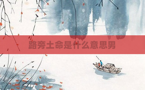 路旁土命是什么意思男