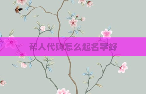 帮人代购怎么起名字好