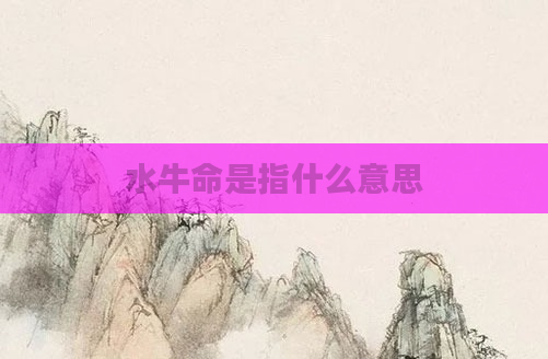 水牛命是指什么意思