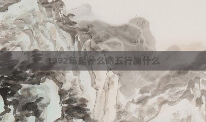1992年是什么命五行属什么