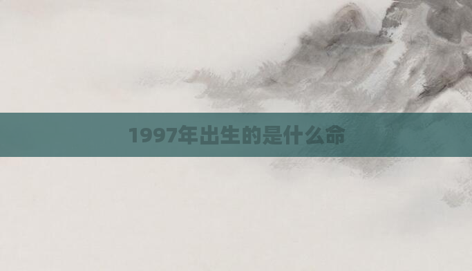 1997年出生的是什么命