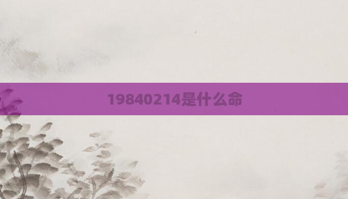 19840214是什么命