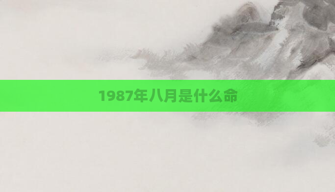 1987年八月是什么命